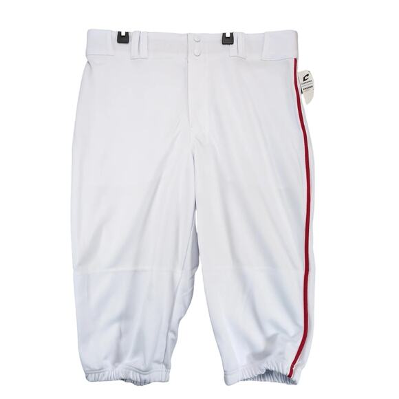 NWT Champro Knicker Baseball Softball Pants Men's L Loose Fit White Red Stripe - Picture 1 of 10